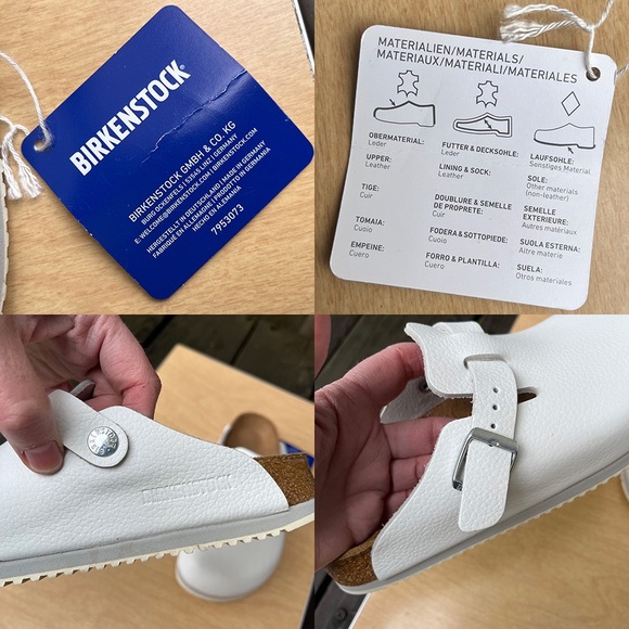 Birkenstock Boston Super Grip White Leather Clog Mules NWB Sz 36( 5-5.5 U.S.) - Picture 10 of 15